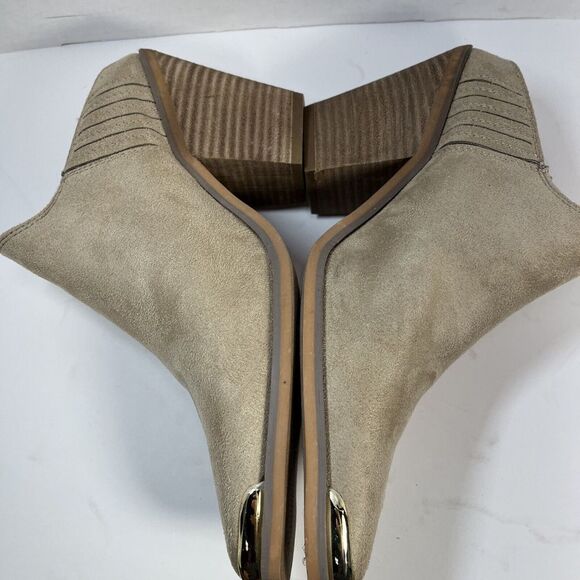 Comfort EST. 1946 Booties Slip On Mules Tan Beige Pointed Toe Cato Size 8 M - Picture 6 of 13